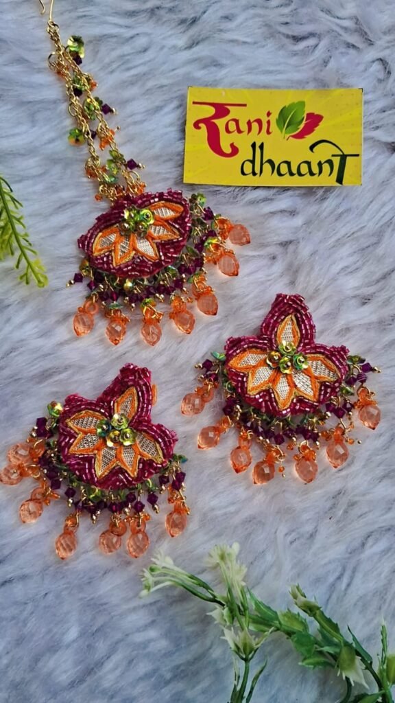 Embroidered Heavy Earrings