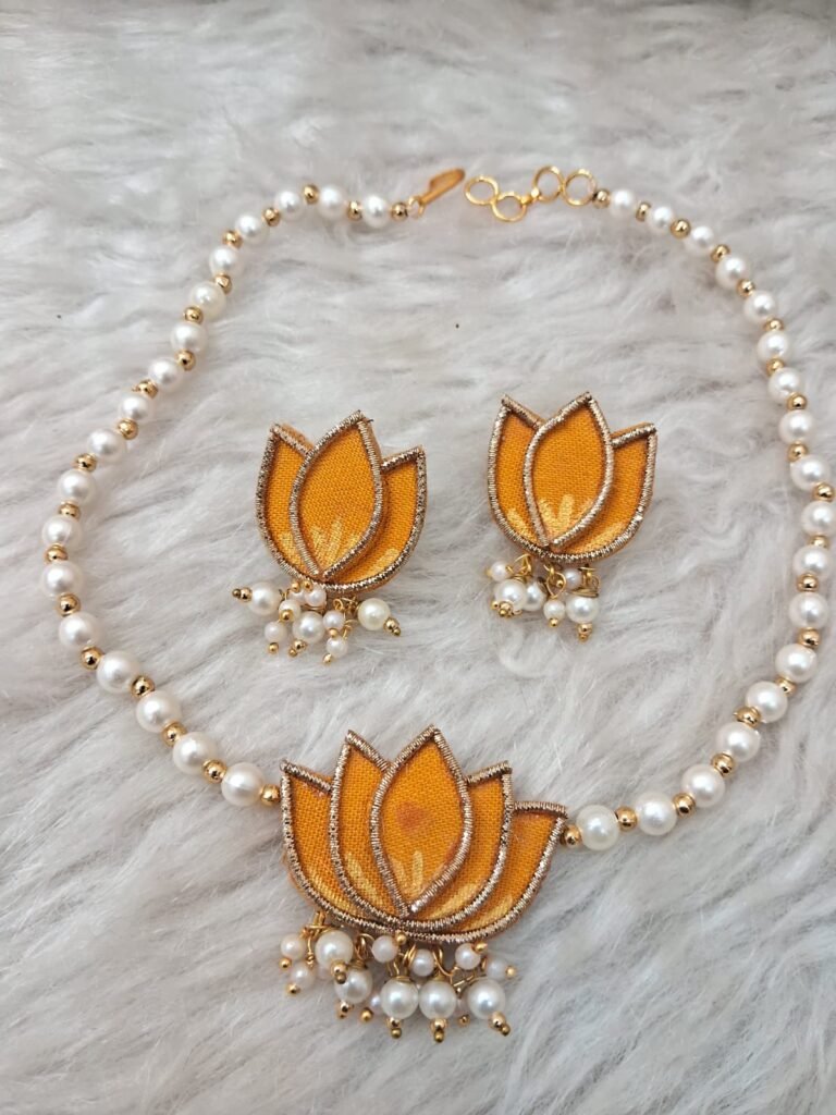 Lotus Necklace & Earrings