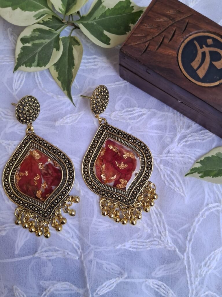 Resin Gold Earrings
